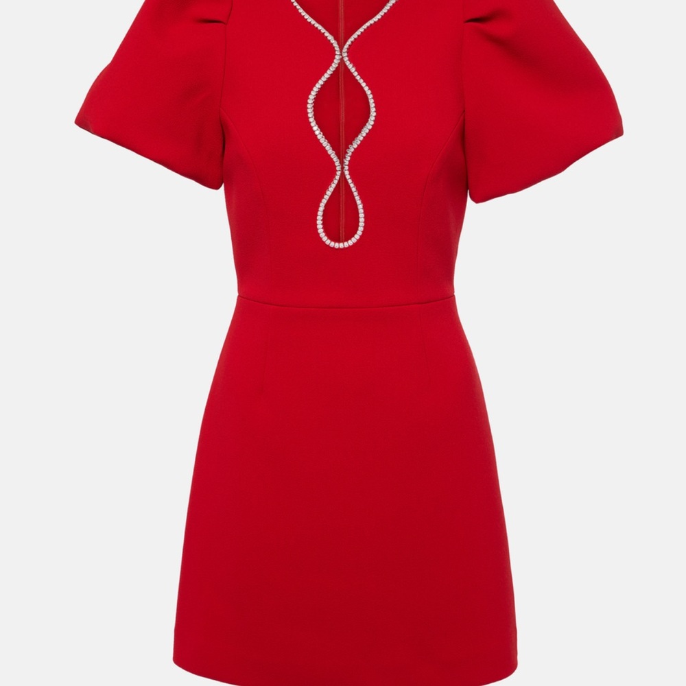 Rebecca Vallance Red Dress with rhinestone Detailing